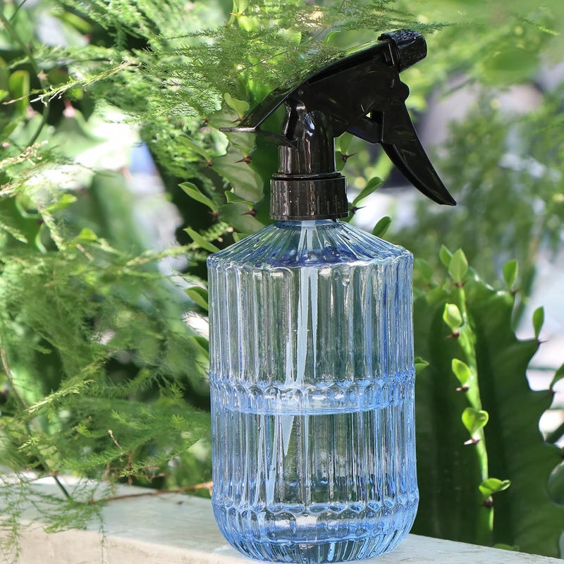 OFFIDIX Glass Spray Bottle,Plant Mister Indoor Watering Can,Adjustable Nozzle Watering Glass 0.45L/15.22oz Spray Bottle for Cleaning Solutions (Light Blue) - Image 5